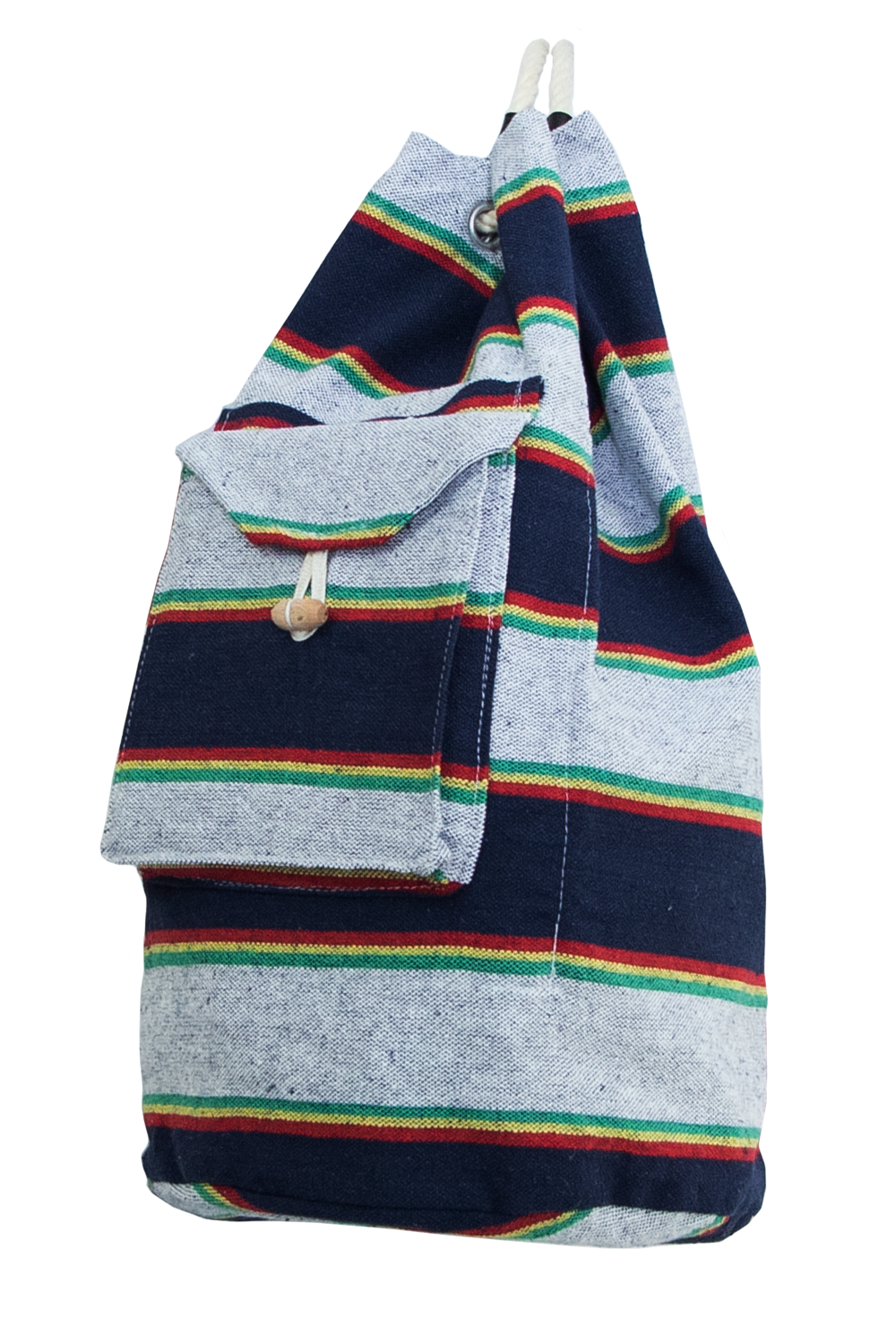 Turnbeutel aus robuster Baumwolle – Stoffrucksack mit Außentasche und verschließbarer Innentasche , Jungle