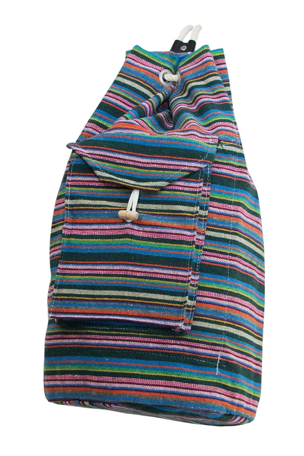 Turnbeutel aus robuster Baumwolle – Stoffrucksack mit Außentasche und verschließbarer Innentasche , Purple